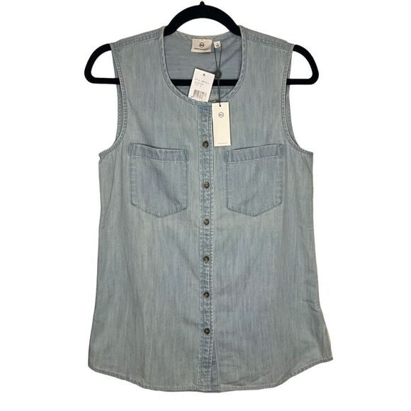 NEW AG Adriano Goldschmied Button-Up Sleeveless Top - Women’s S - Picture 1 of 6